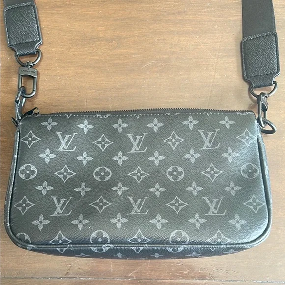 LOUIS VUITTON MONOGRAMMED ECLIPSE POCHETTE XL - Picture 2 of 14